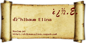 Öhlbaum Elina névjegykártya